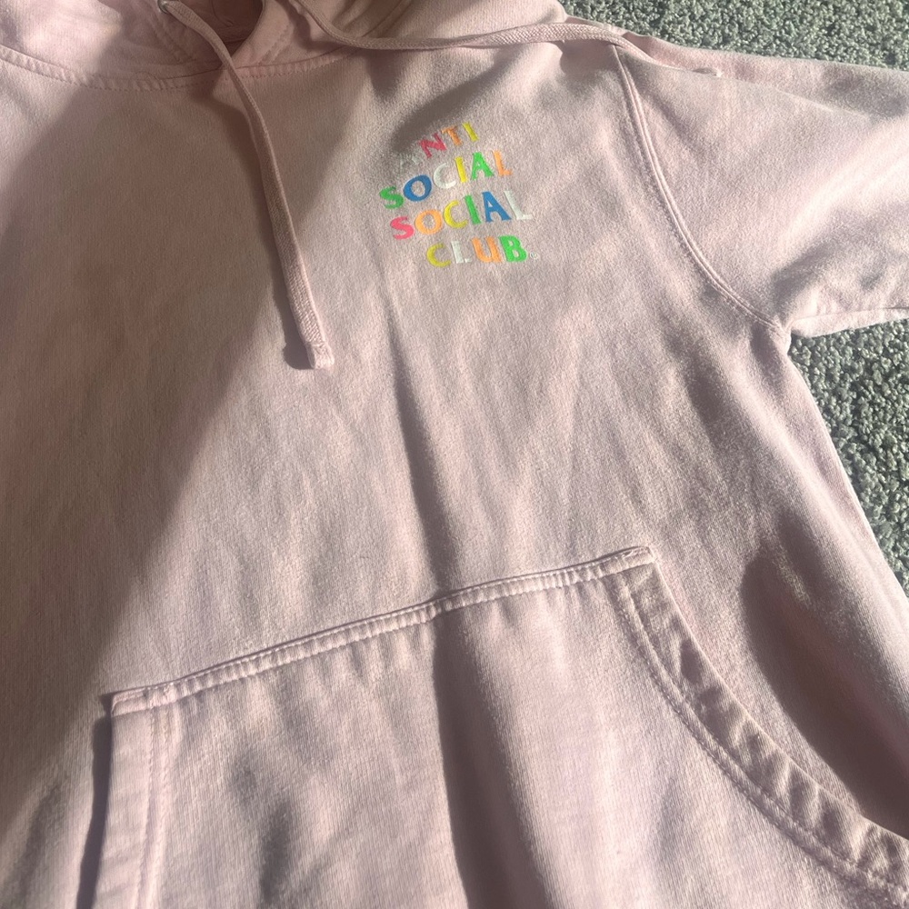 Pink anti social club hoodie